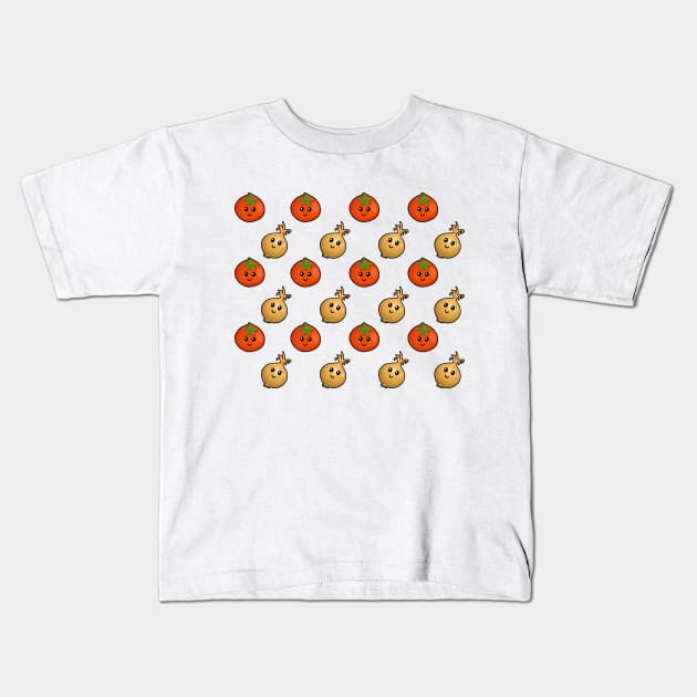 Cute Tomato And Onions Kids T-Shirt by LunaMay